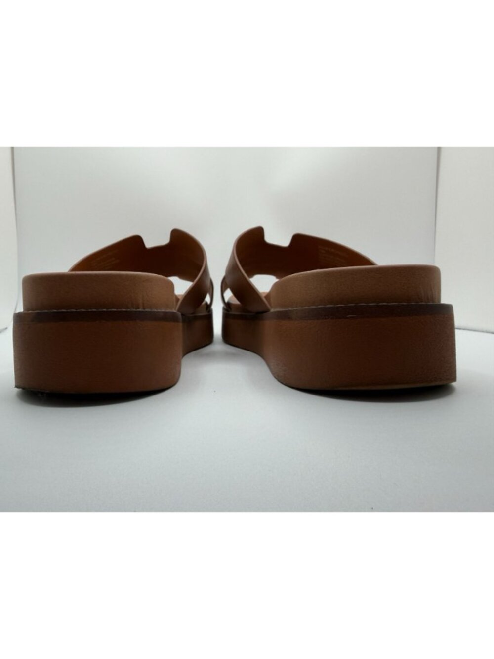 Steve Madden Riches Sandals Women Size 10M Tan Leather Platform Shoes - Picture 14 of 16